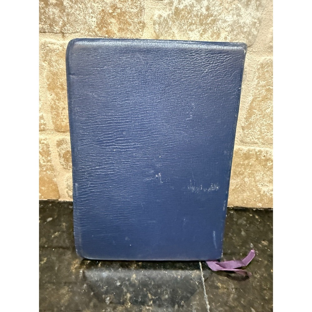1971 Blue Genuine Morocco Leather Oxford Pre-Owned Scofield Reference KJV Bible - Picture 8 of 13